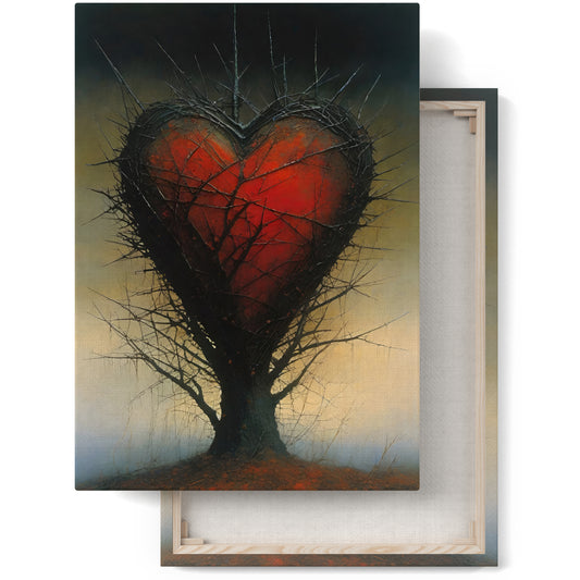 Creepy Heart, Horror Style Canvas Print