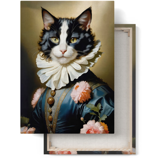 Funny Feline in Victorian Style Canvas Art