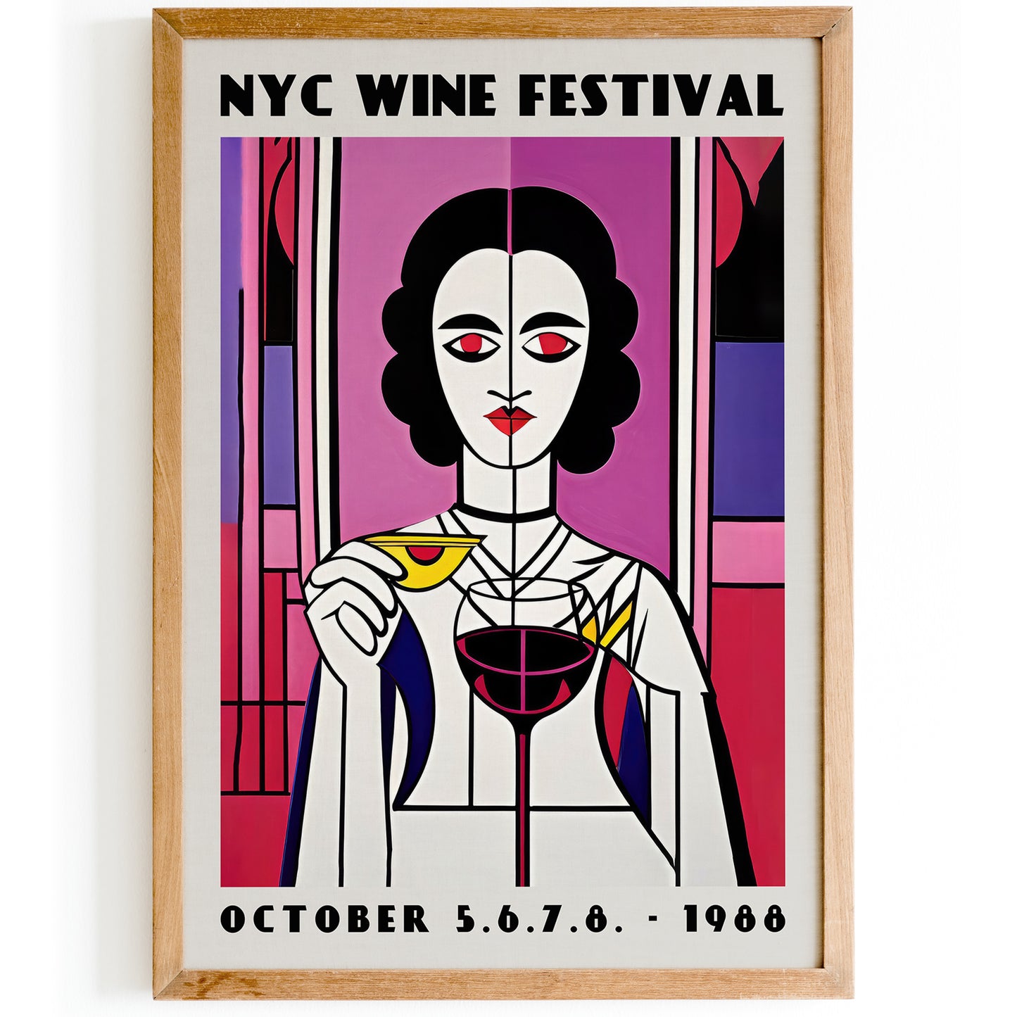 NYC Wine Festival Art Deco Poster