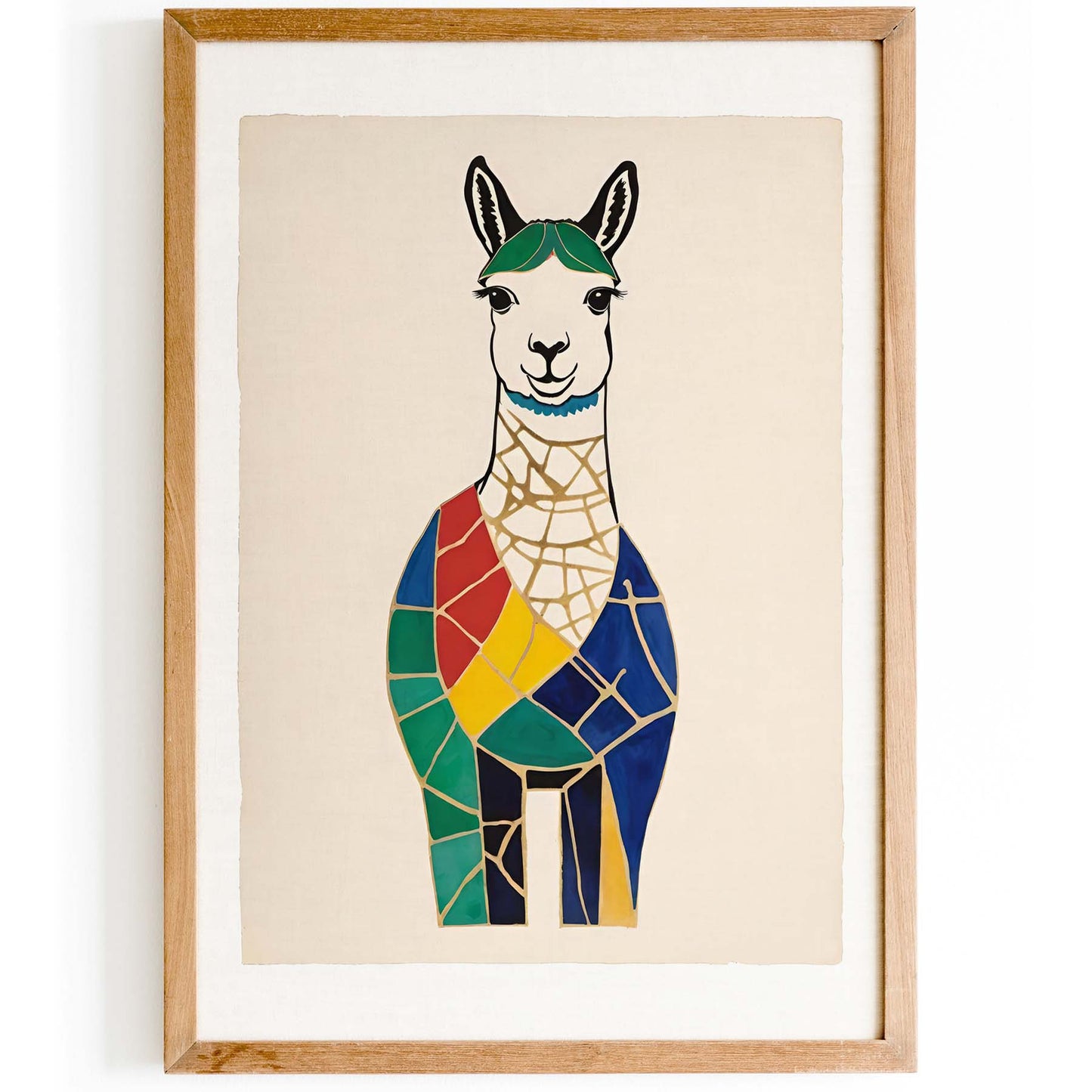 Geometric Llama Poster Print