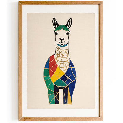 Geometric Llama Poster Print