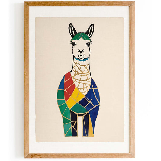 Geometric Llama Poster Print
