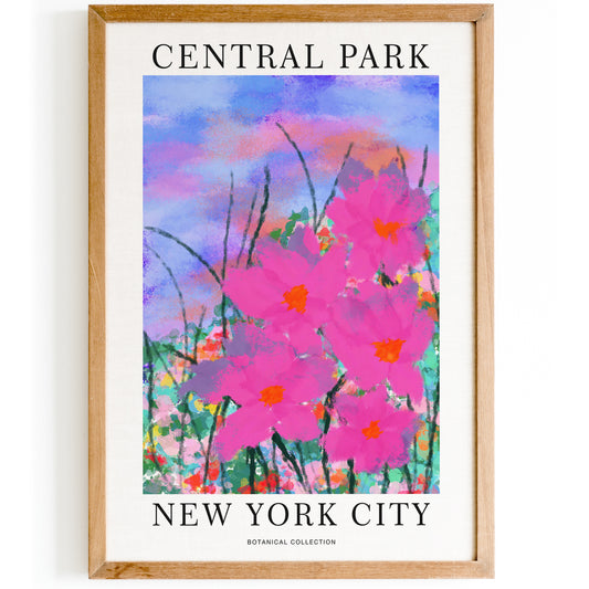 Central Park, New York City Floral Poster