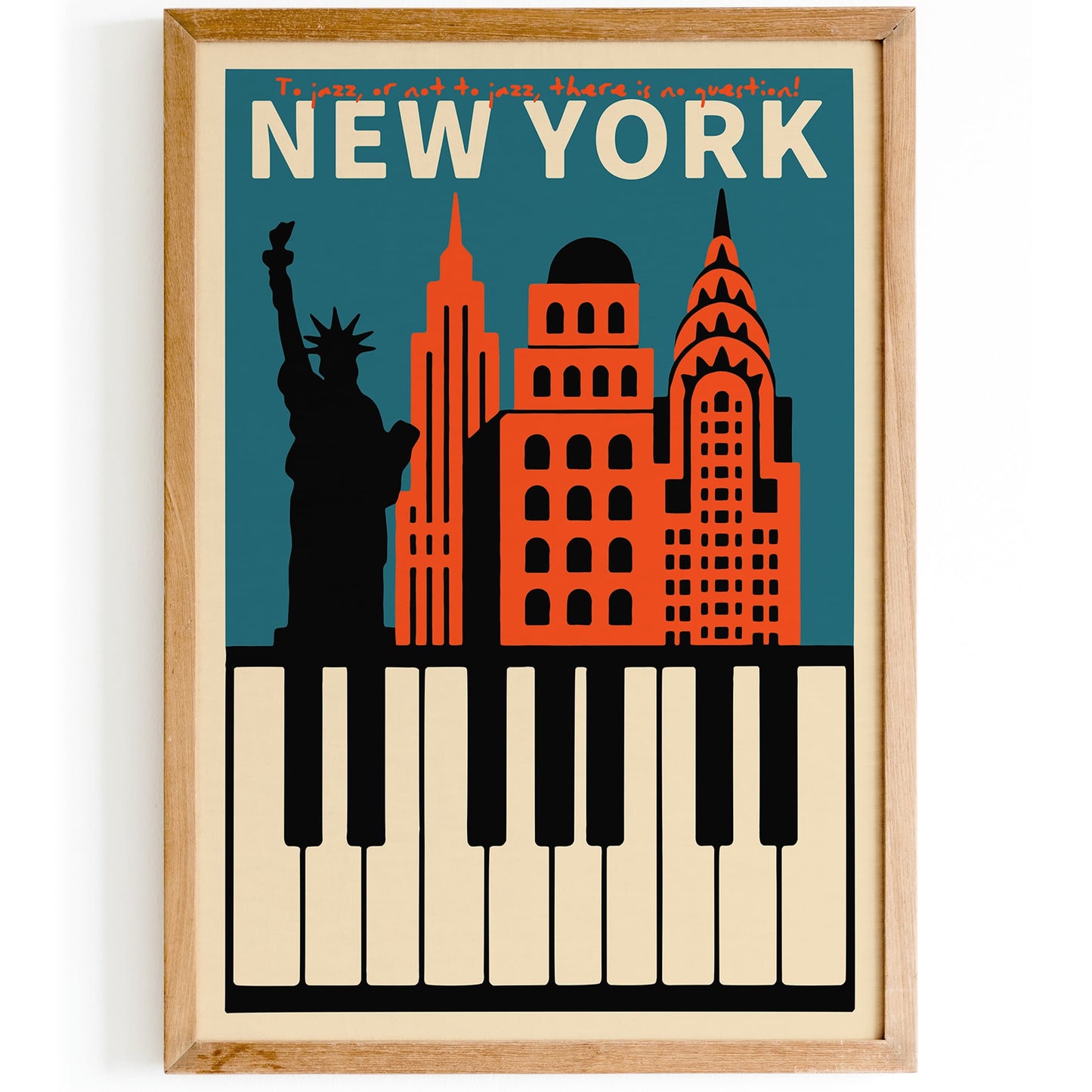 New York Jazz Music Quote Poster