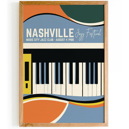 Nashville Jazz Festival Retro Poster