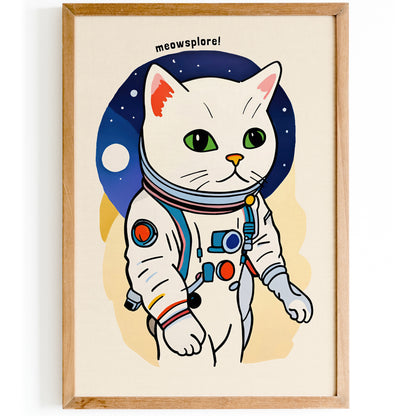 Cute Cat Space Explorer Art Print