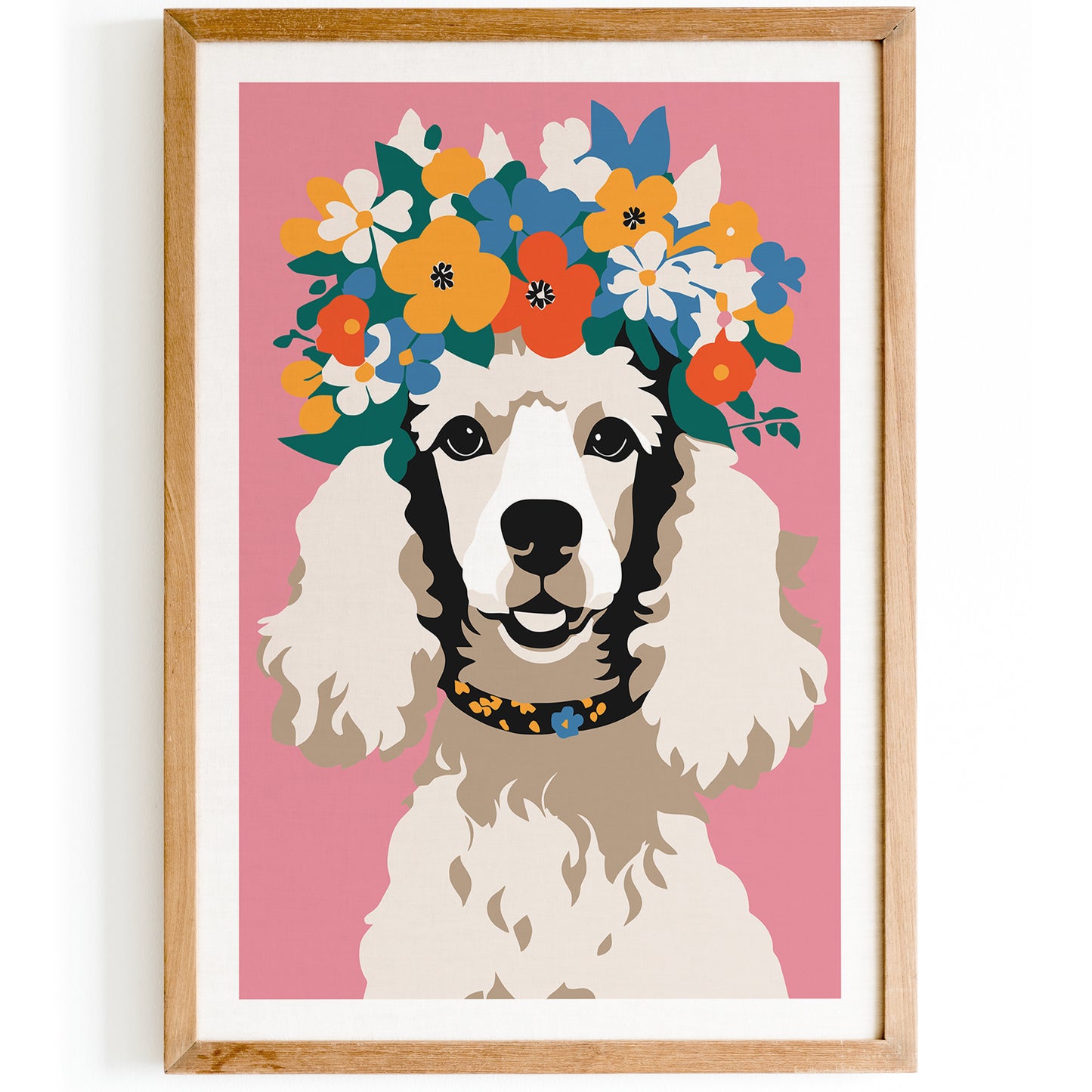 Cute Poodle Dog Poster Kids Room Decor