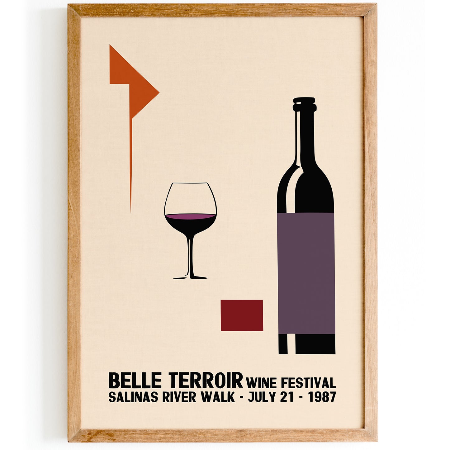 Belle Terroir Wine Festival 1987 Retro Poster