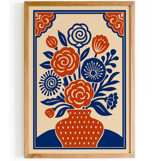 Flowers Bouquet Art Print - Modern Wall Decor