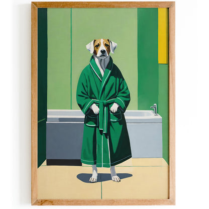 Bathrobe Dog Wall Art