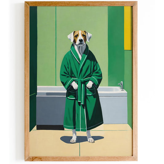 Bathrobe Dog Wall Art