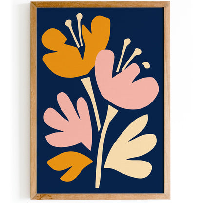 Abstract Cut Out Flowers Art Poster