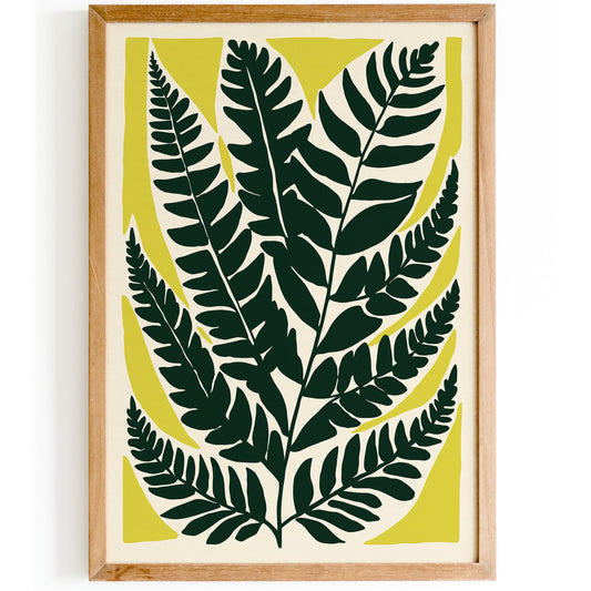 Green Fern Leaf Poster