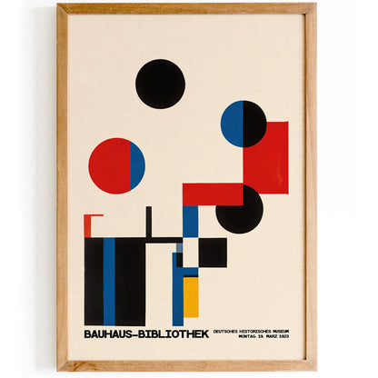 Bauhaus Library Minimal Geometric Poster