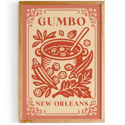 Gumbo New Orleans Poster - Louisiana Wall Art