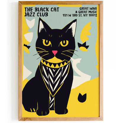 The Black Cat Jazz Club Retro NYC Poster - HypeSheriff