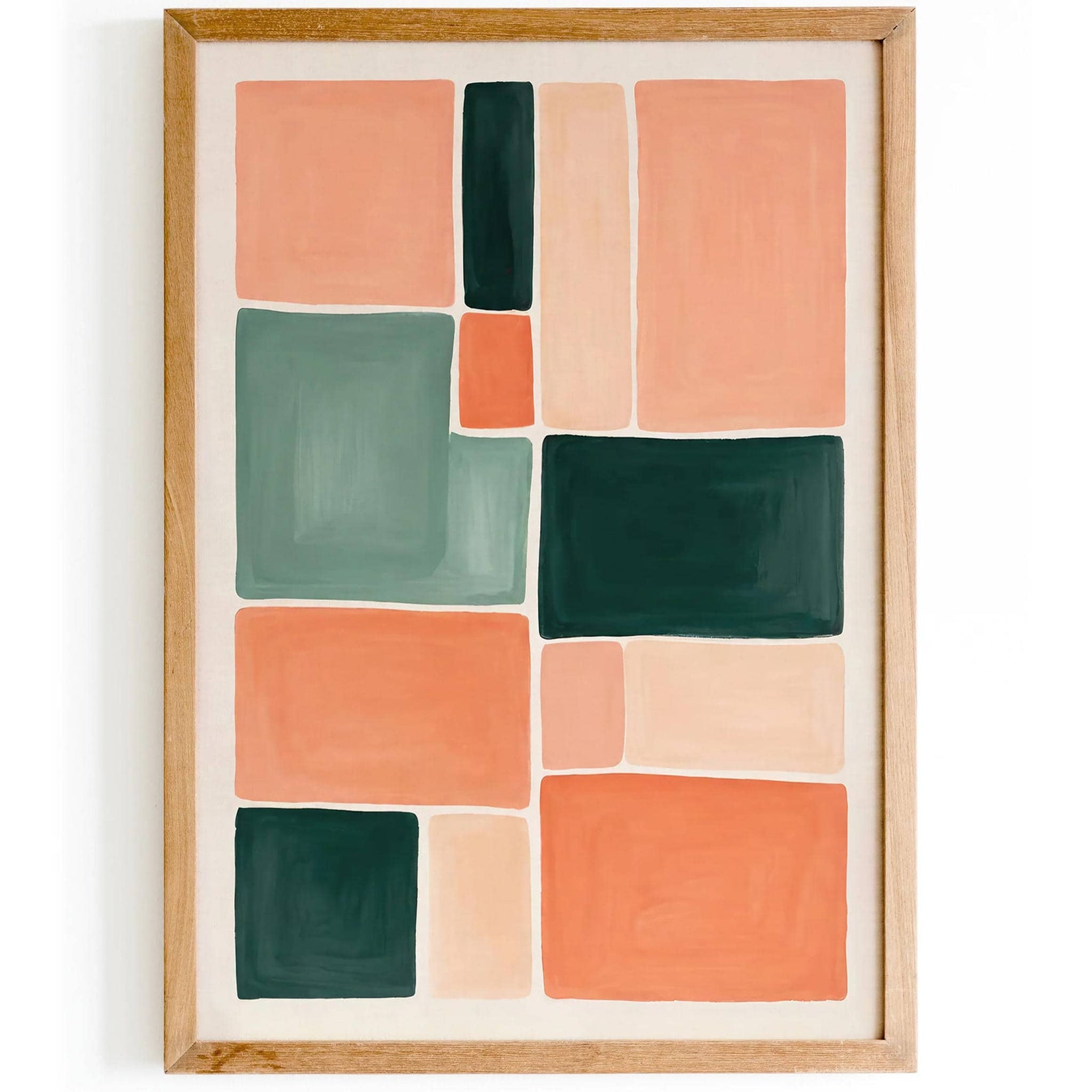 Geometric Peach Colorblocks Art Print – HypeSheriff