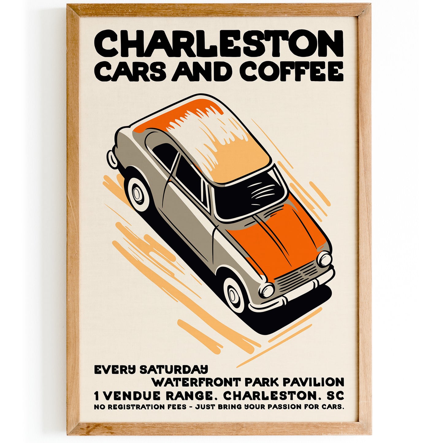 Cars and Coffee Retro Poster