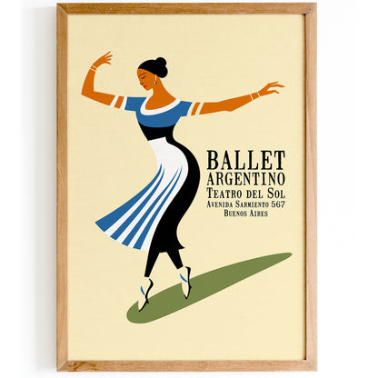 Argentino Ballet Retro Ballerina Wall Art