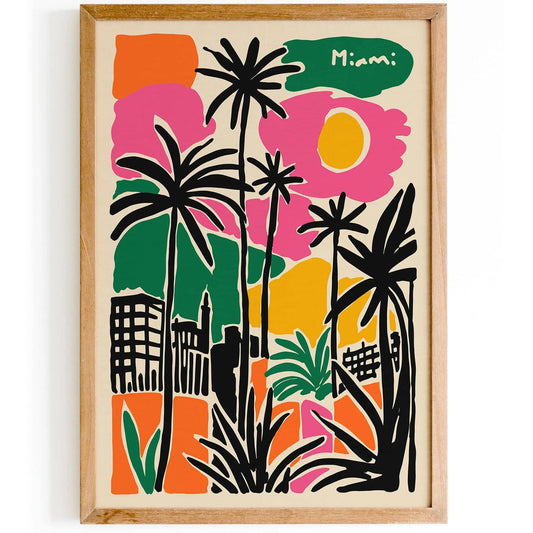 Miami Abstract Travel Poster