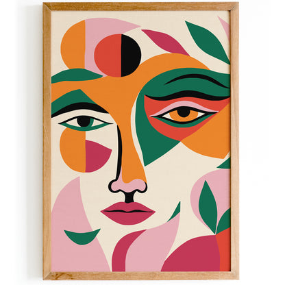 Abstract Colorful Face Poster