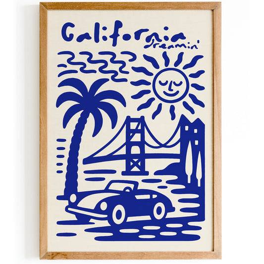 California Dreamin Blue Poster