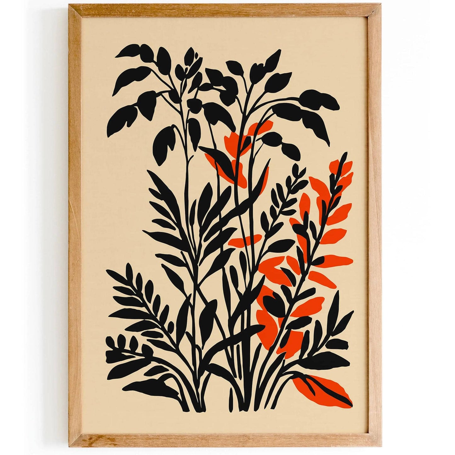 Rustic Botanical Black Ink Floral Art Print