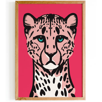 Cute Pink Panther Jungle Cat Art Print