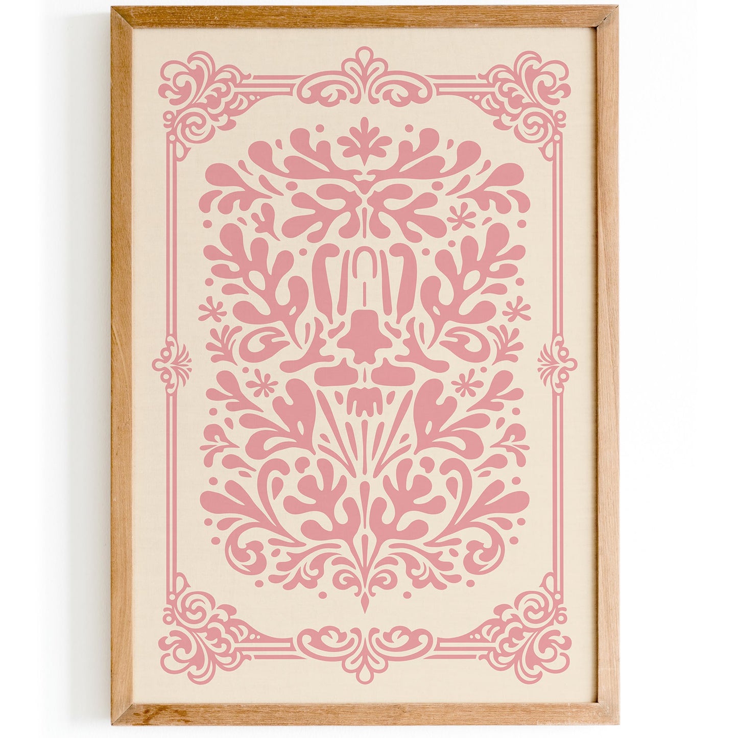 Pink Rococo Abstract Floral Print