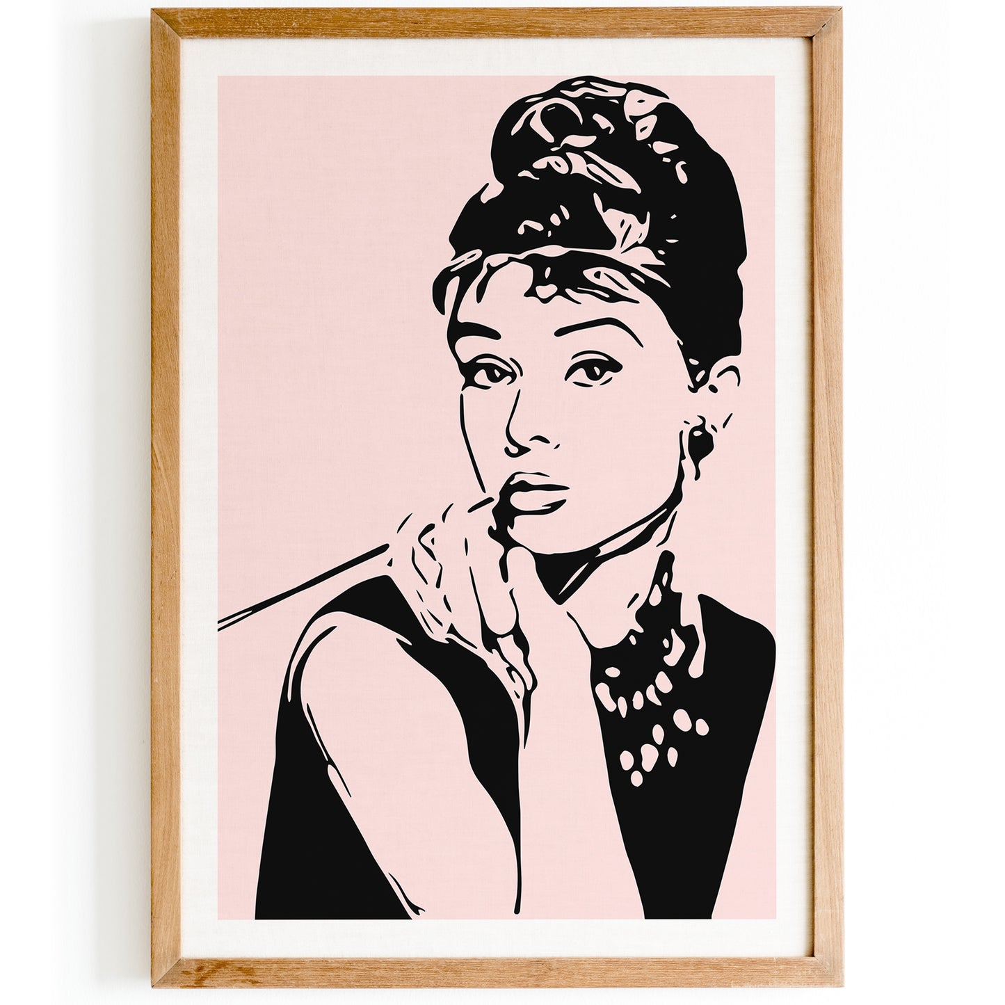 Audrey Hepburn Actress Pink Poster