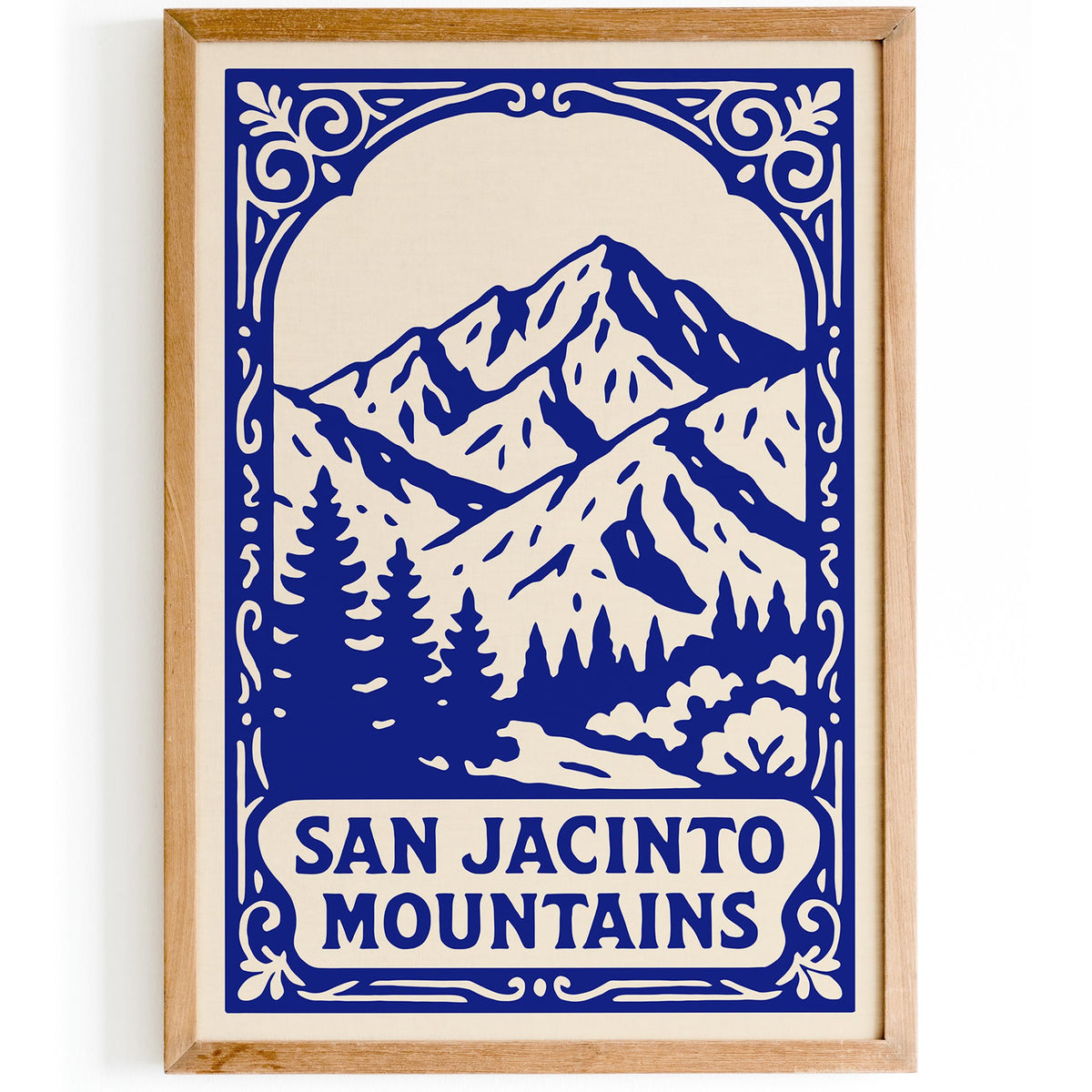 San Jacinto Mountains Blue Travel Poster