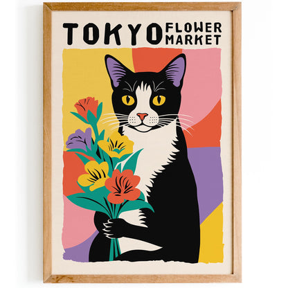 Tokyo Flower Market Cat Print