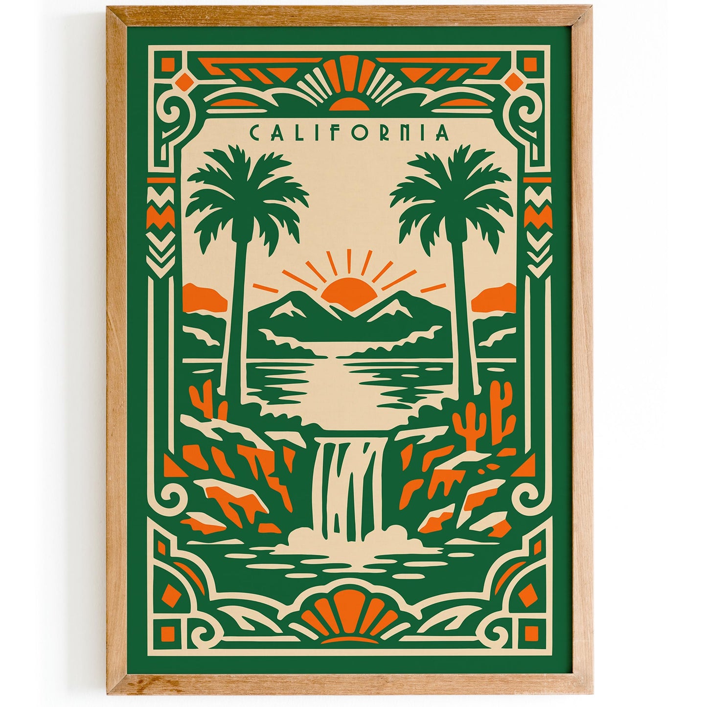 California Green Landscape Poster Print