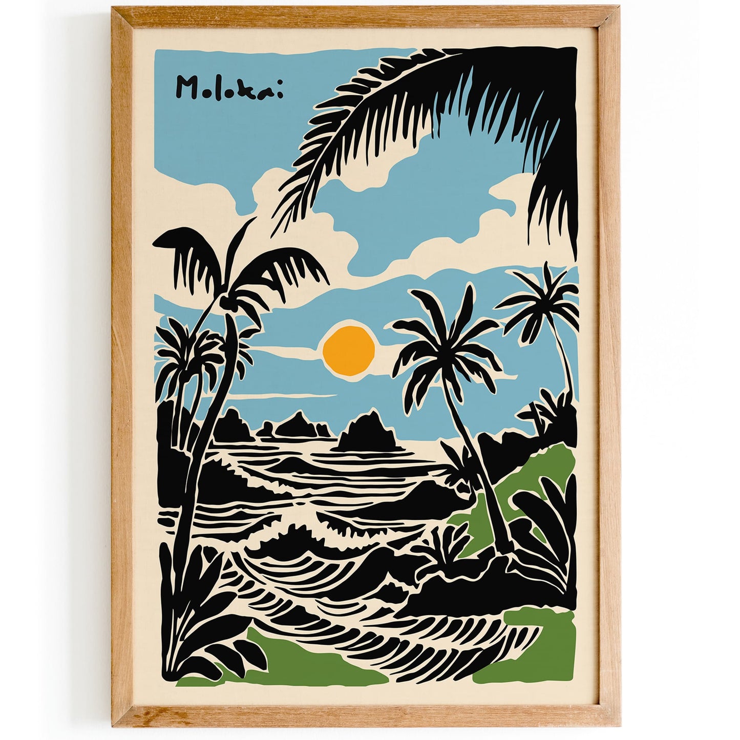 Molokai Hawaii Travel Tropical Poster