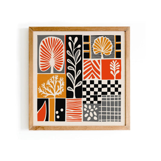 Abstract Retro Art Print – Square Wall Decor