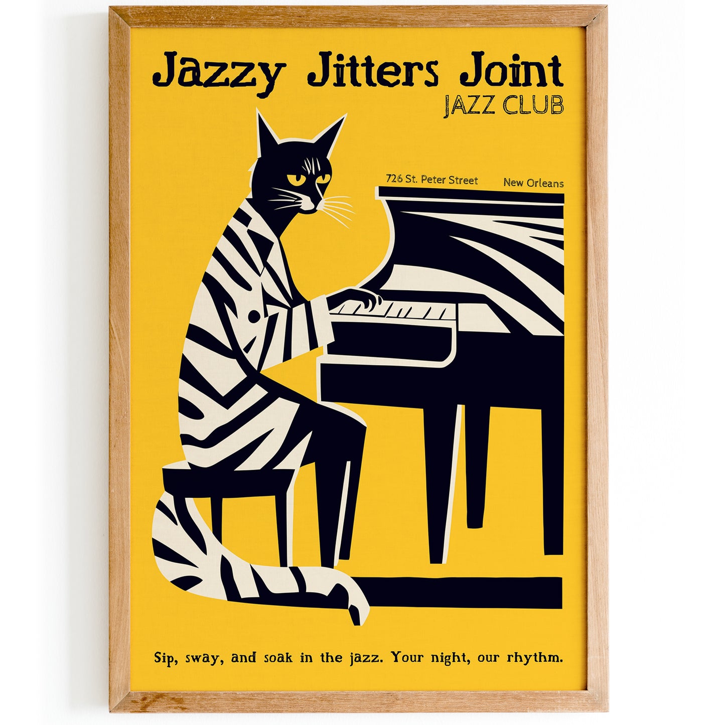 Jazzy Jitters Music Club New Orleans Poster