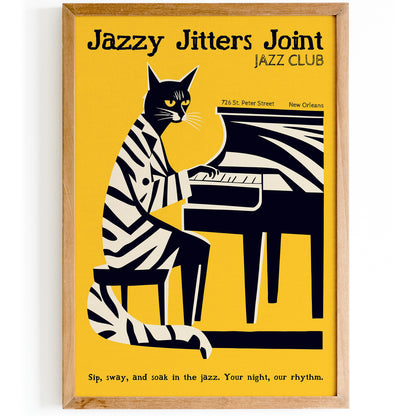 Jazzy Jitters Music Club New Orleans Poster