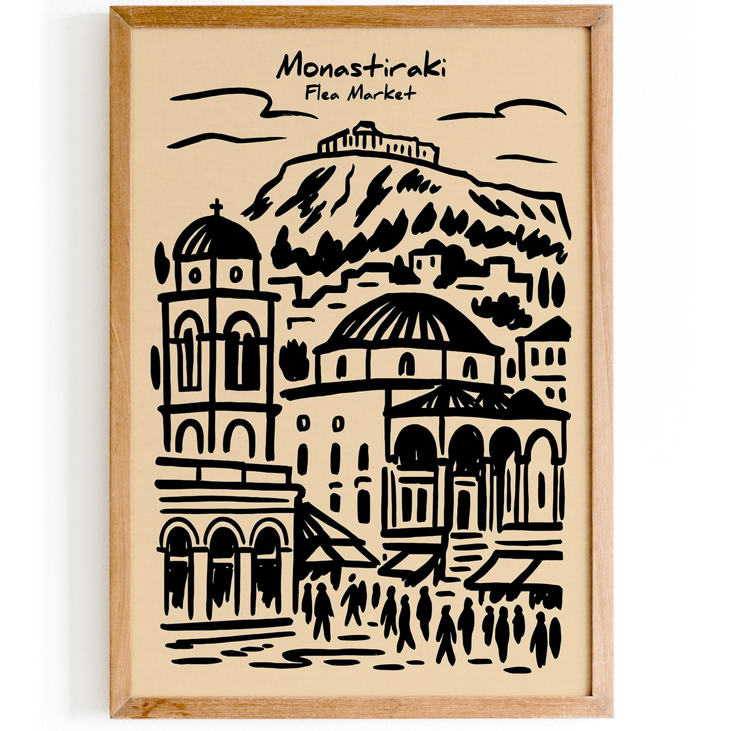 Monastiraki Market Poster - Athens Greece Travel Wall Art