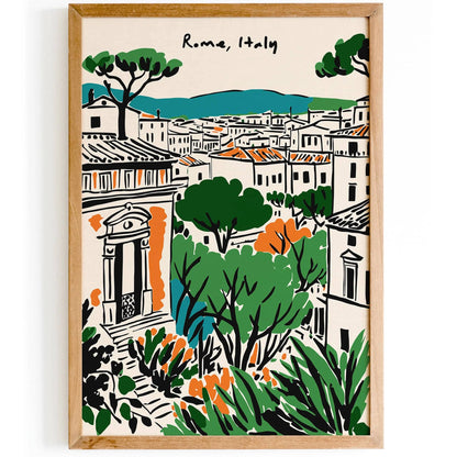 Rome Italy Colorful Poster