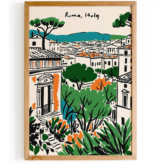 Rome Italy Colorful Poster