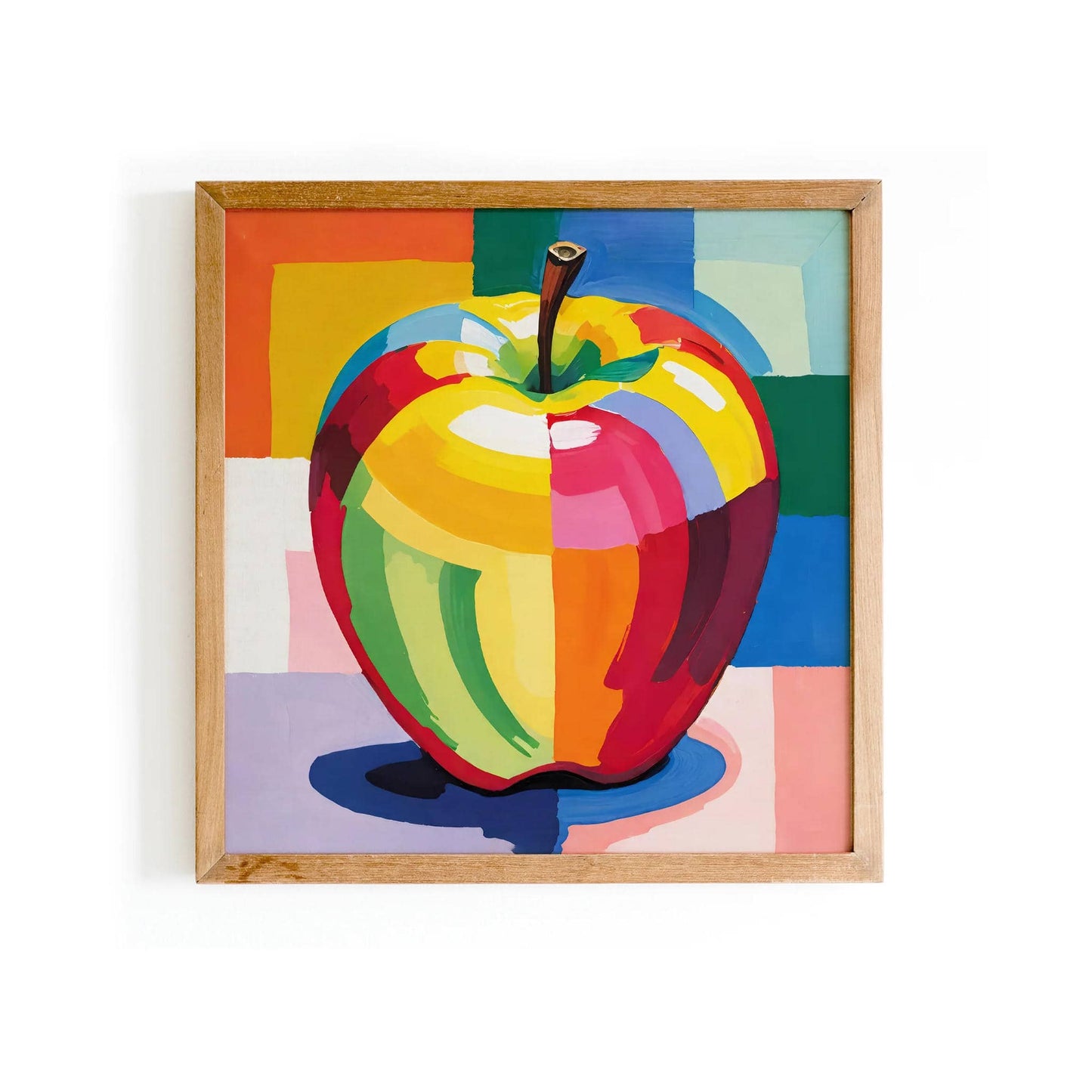 Colorful Big Apple Square Art Print