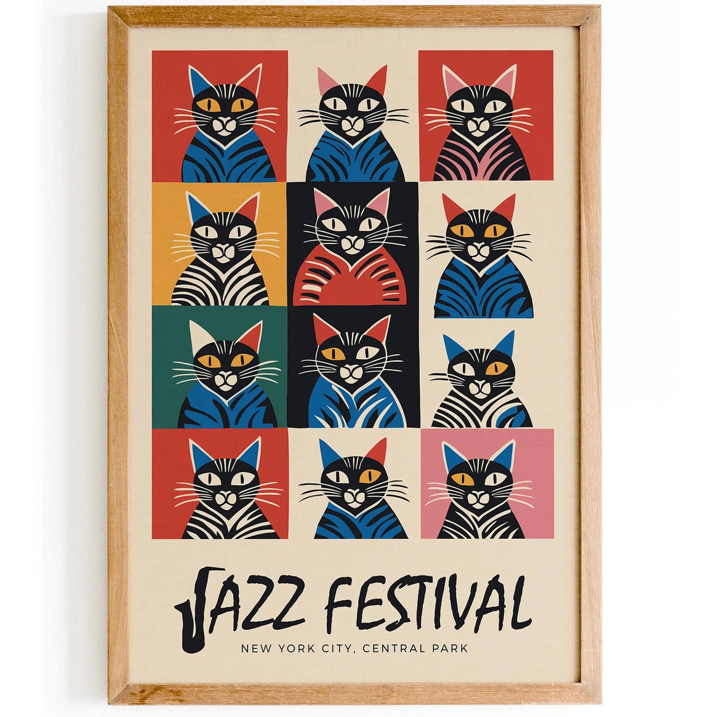 Jazz Festival in NYC Central Park Cats Poster