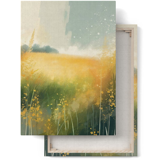 Golden Meadow Landscape Canvas Print