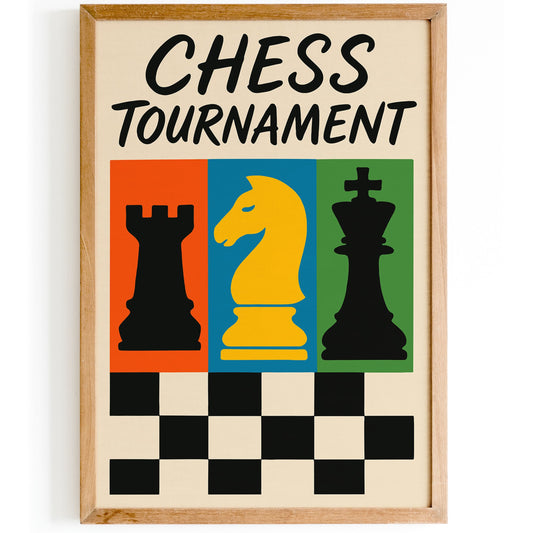 Chess Tournament Retro Poster
