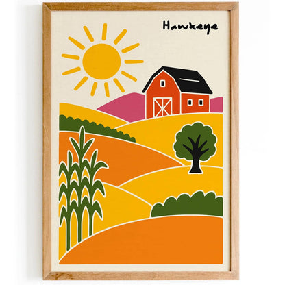 Iowa Hawkeye Travel Poster