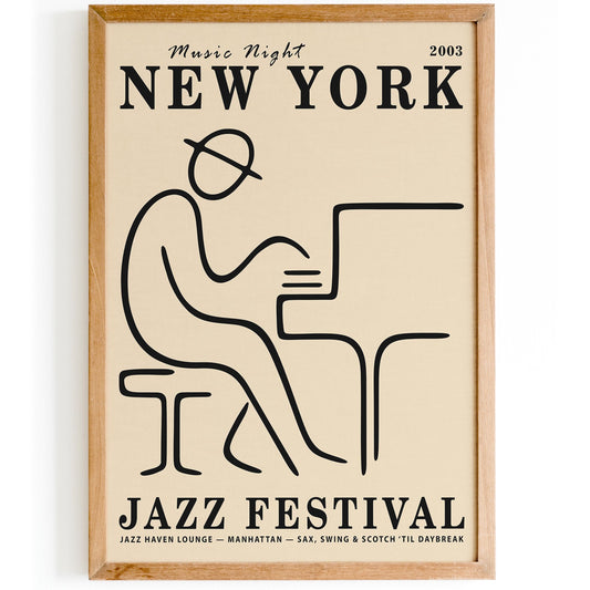 NYC Manhattan Jazz Club Art Poster