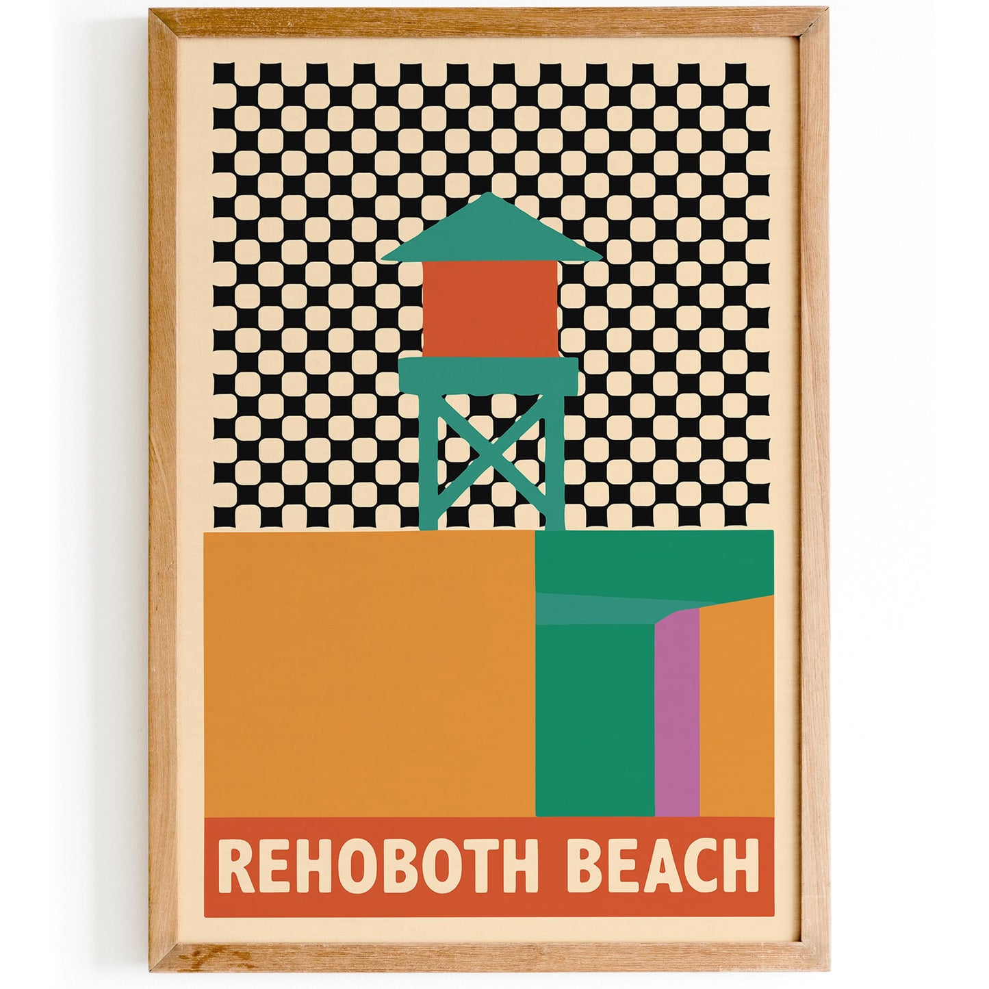 Rehoboth Beach Poster - Retro Travel Wall Art Print