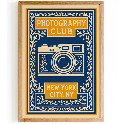 Photography Club NYC Poster – Blue New York Wall Art Print