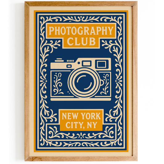 Photography Club NYC Poster – Blue New York Wall Art Print