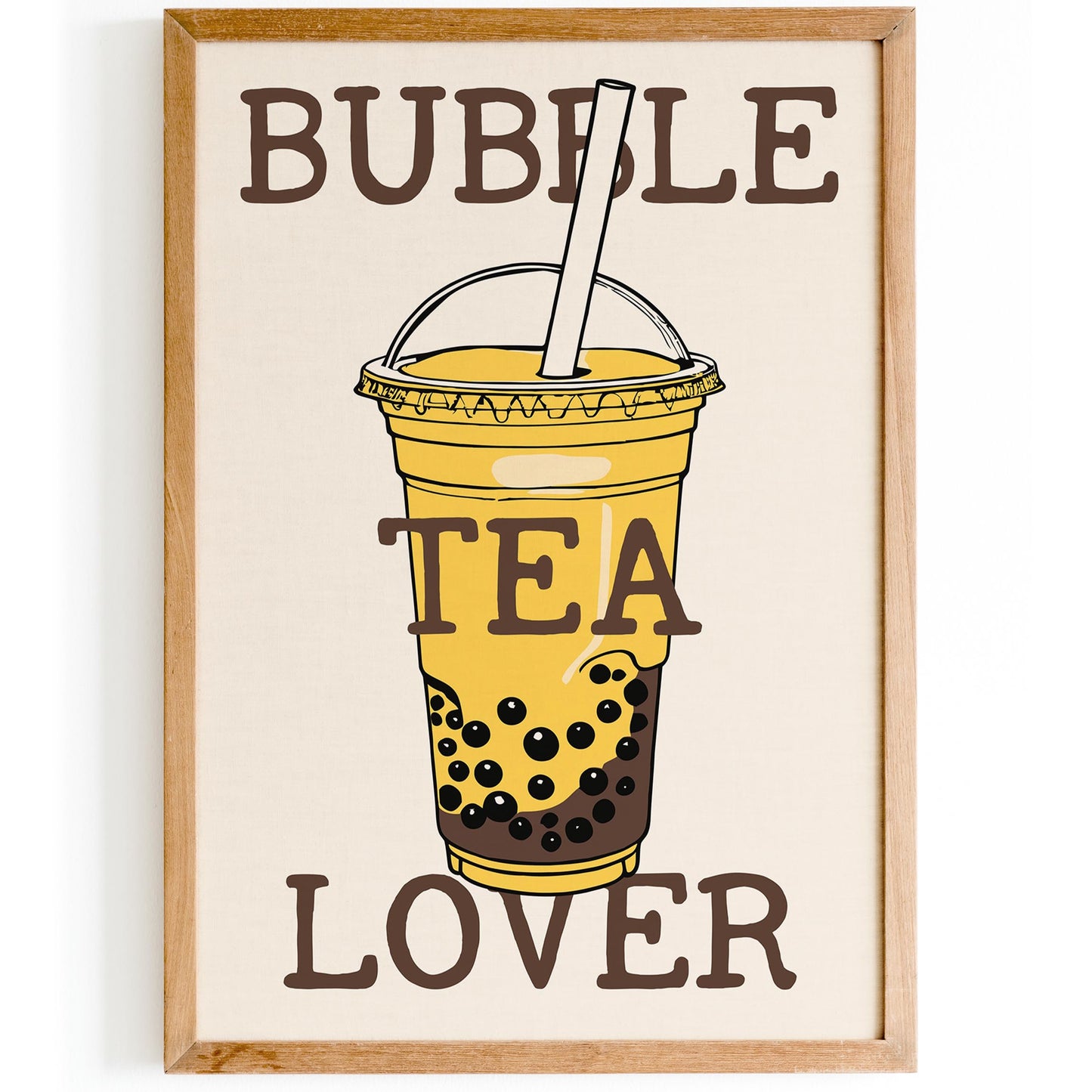 Yellow Bubble Tea Lover Poster